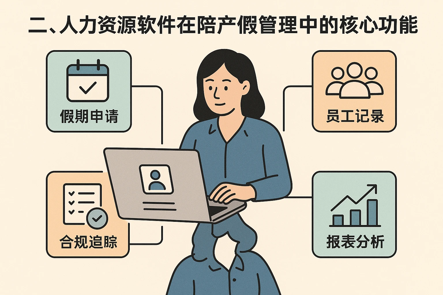 二、人力资源软件在陪产假管理中的核心功能
