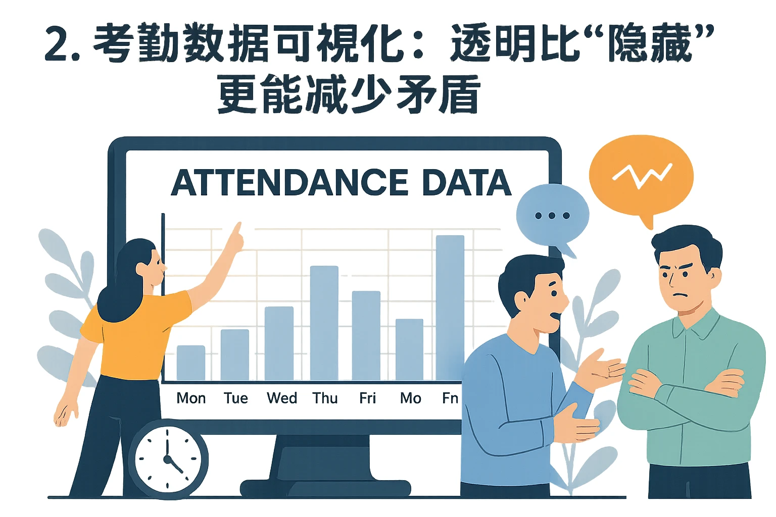 2. 考勤数据可视化:透明比“隐藏”更能减少矛盾