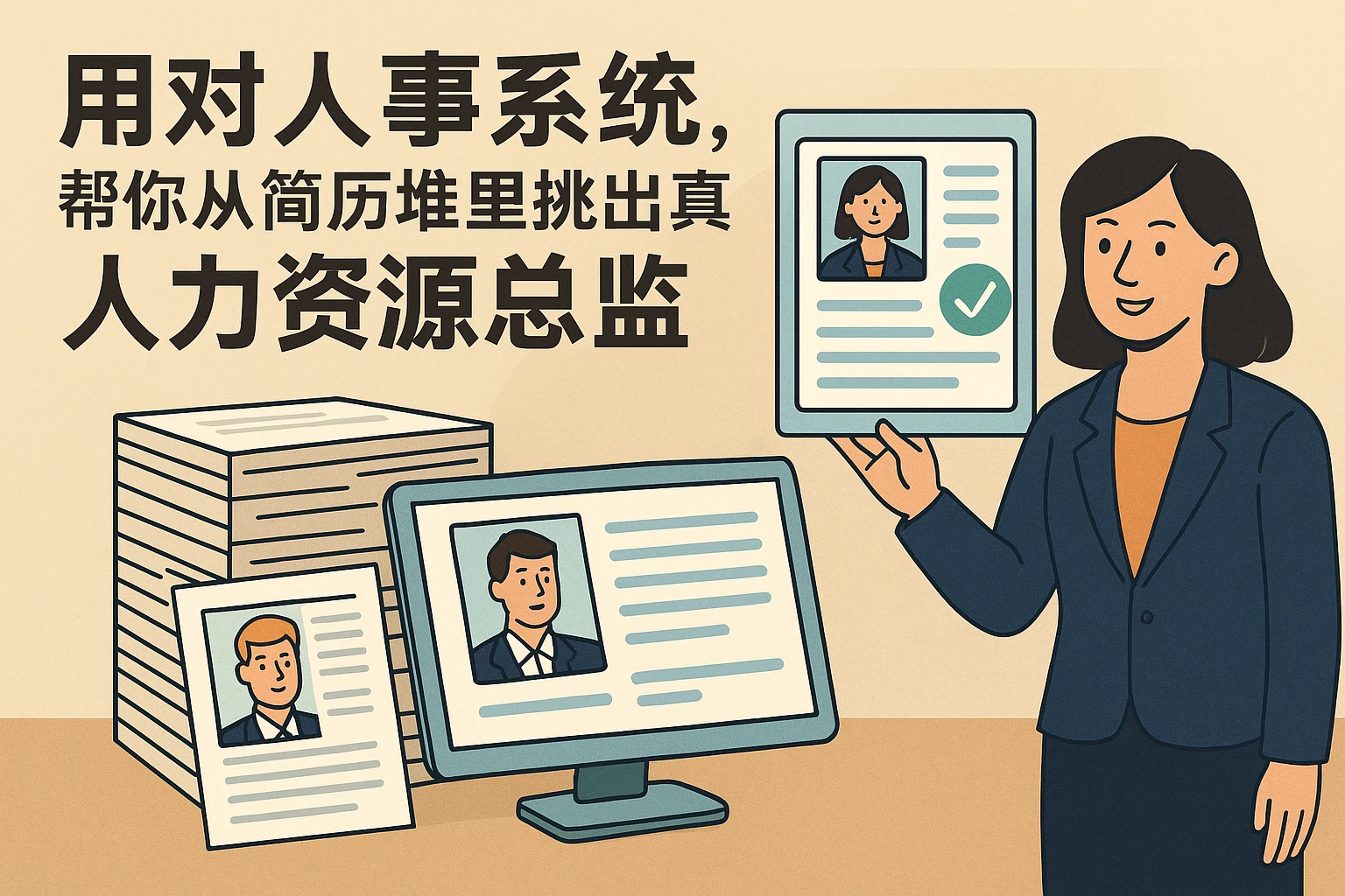 用对人事系统，帮你从简历堆里挑出真正的人力资源总监