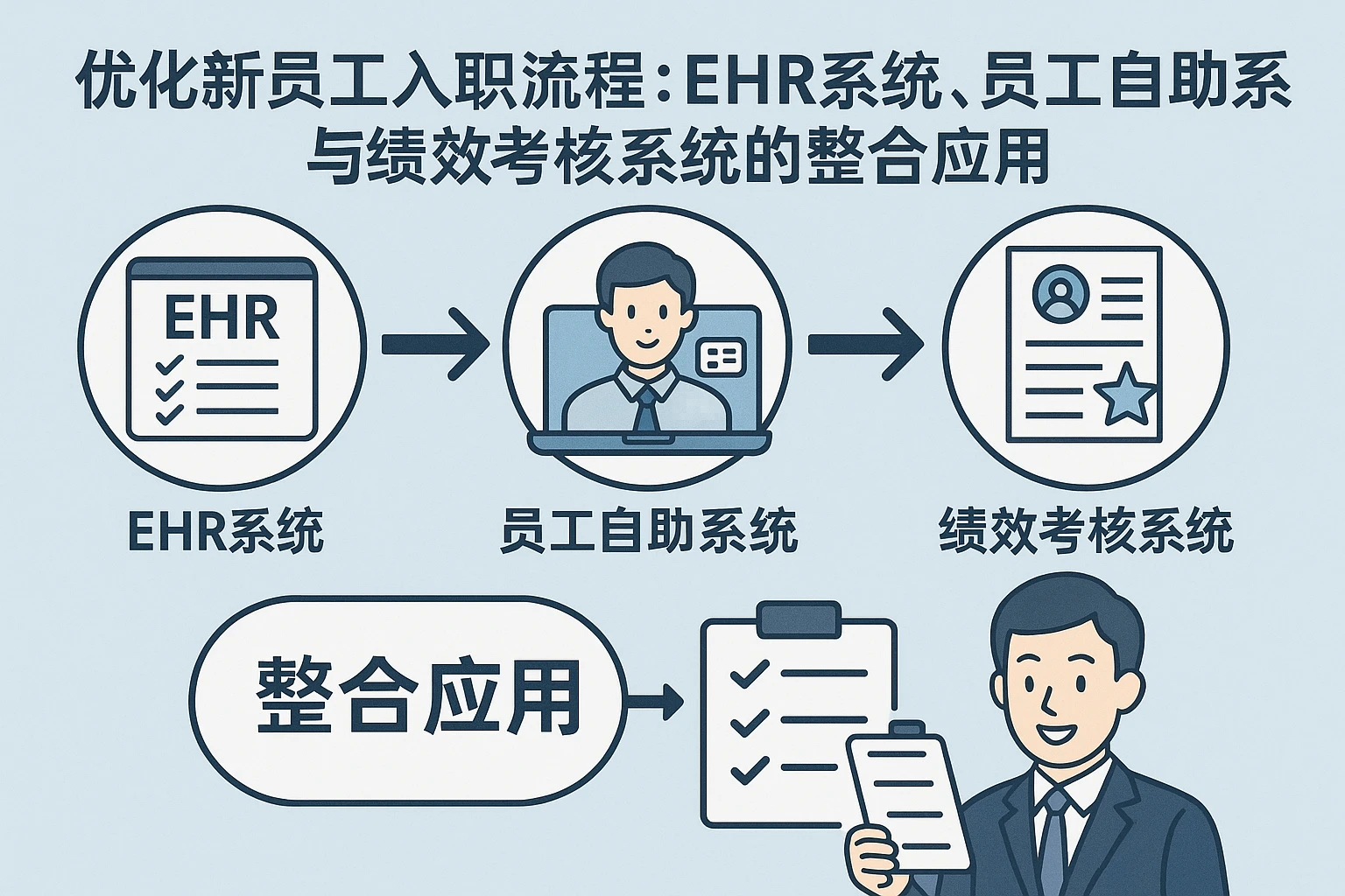 优化新员工入职流程：EHR系统、员工自助系统与绩效考核系统的整合应用