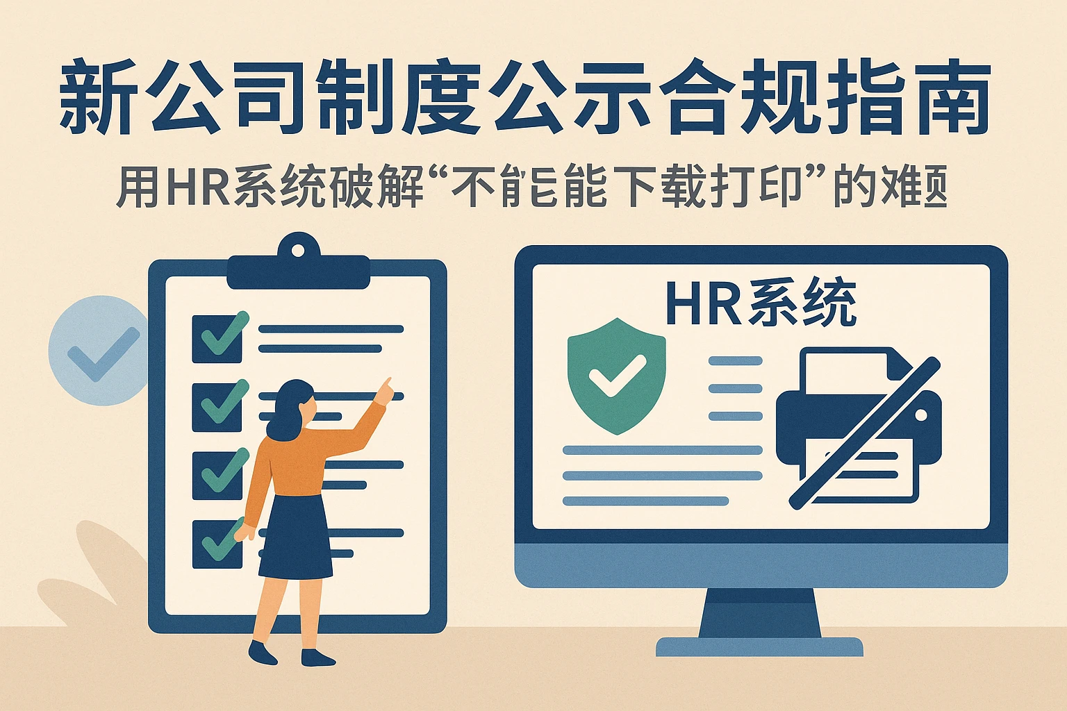 新公司制度公示合规指南：用HR系统破解“不能下载打印”的难题