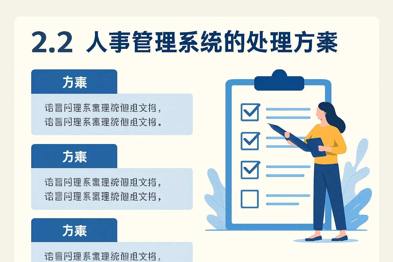 2.2 人事管理系统的处理方案