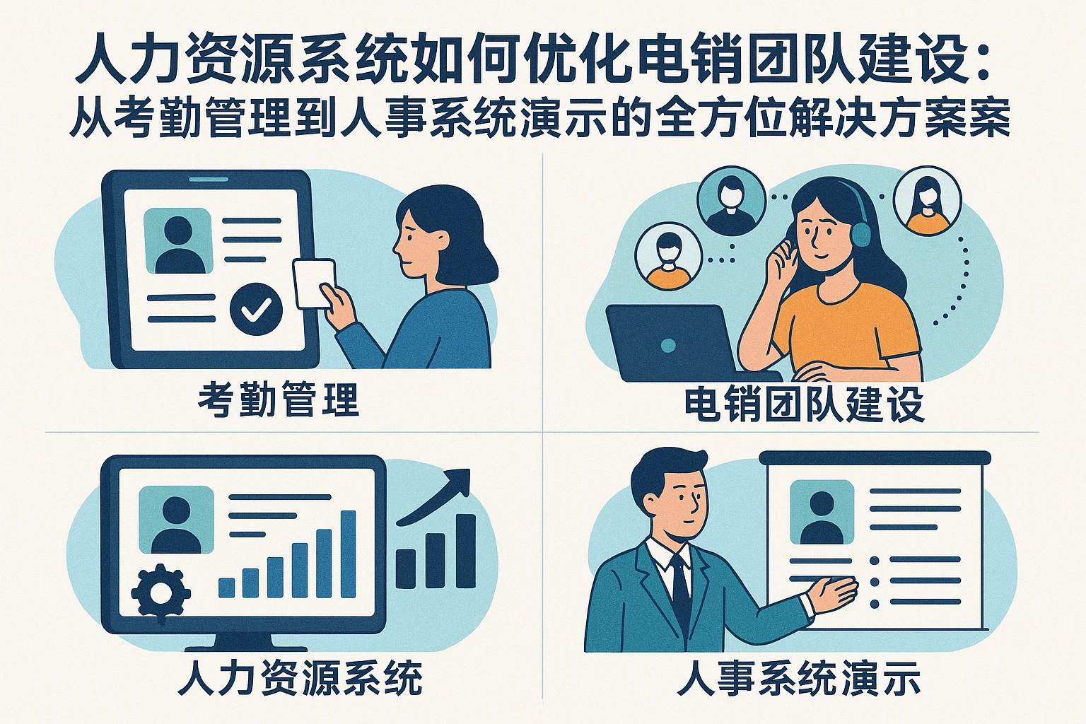 人力资源系统如何优化电销团队建设：从考勤管理到人事系统演示的全方位解决方案