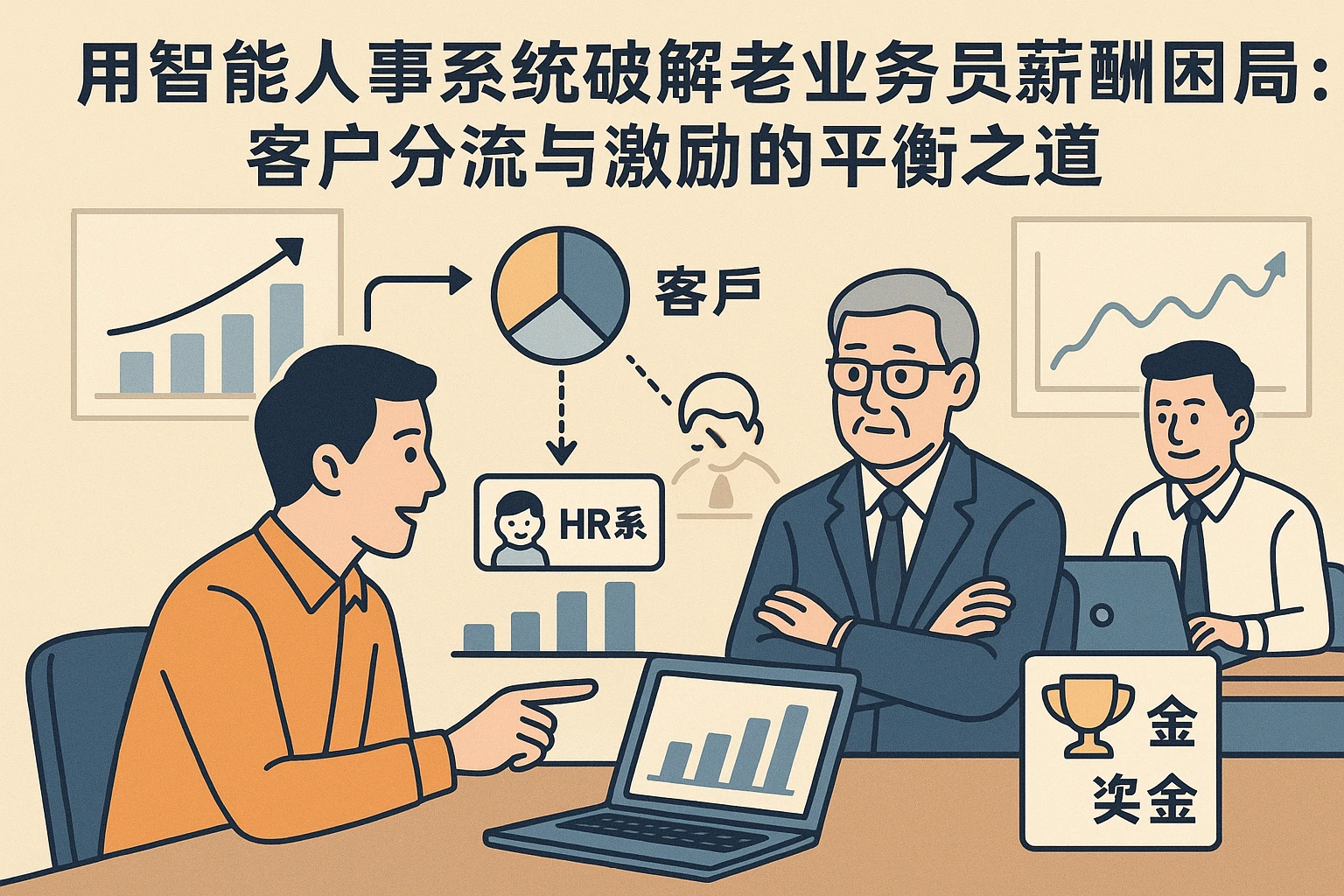用智能人事系统破解老业务员薪酬困局：客户分流与激励的平衡之道