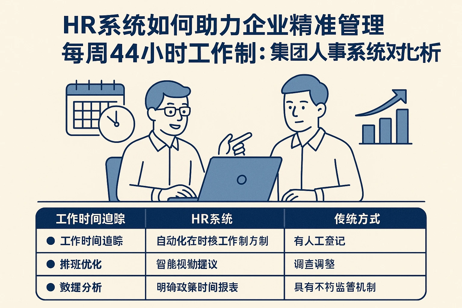 HR系统如何助力企业精准管理每周44小时工作制：集团人事系统对比分析