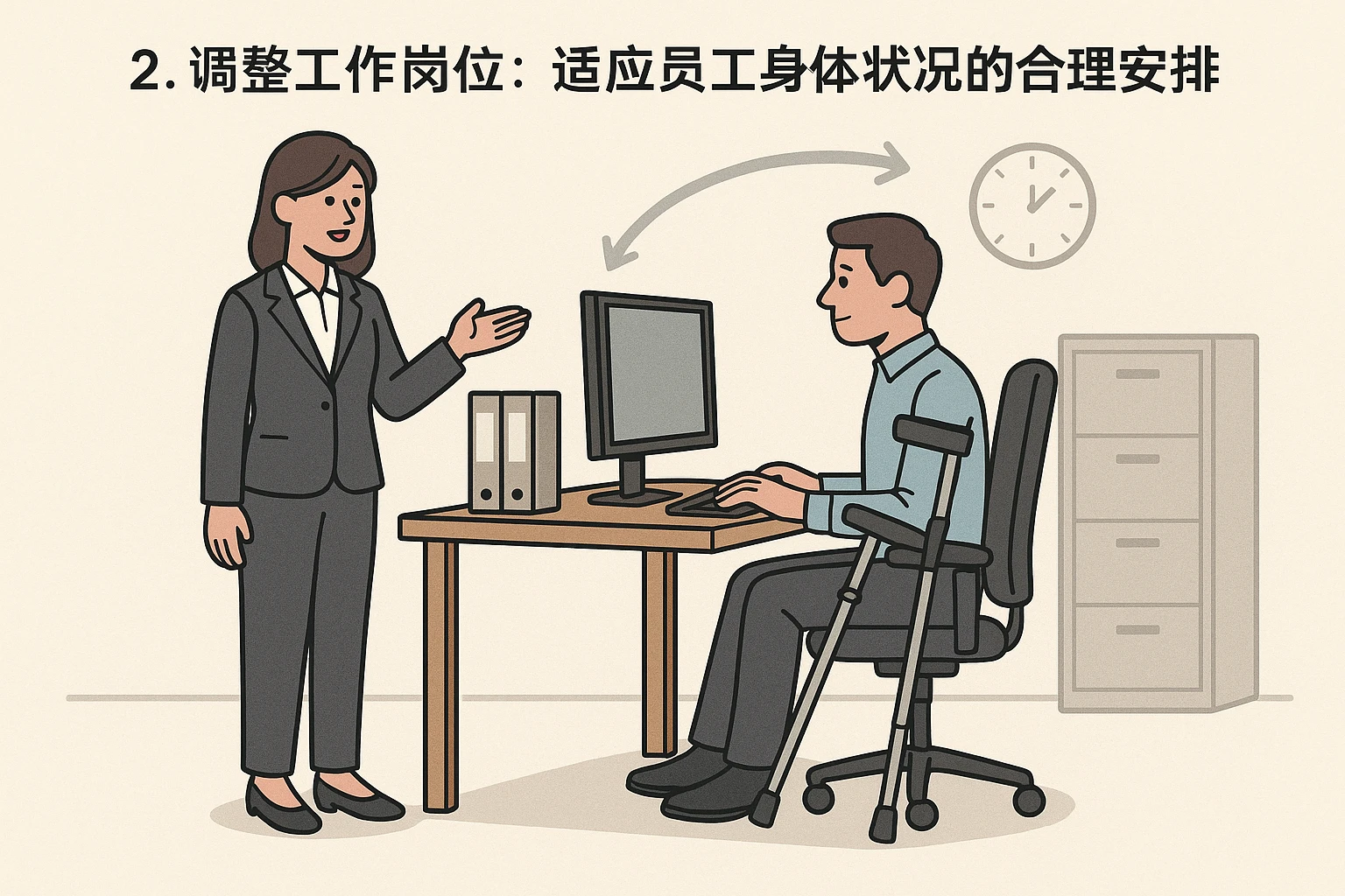 2. 调整工作岗位：适应员工身体状况的合理安排