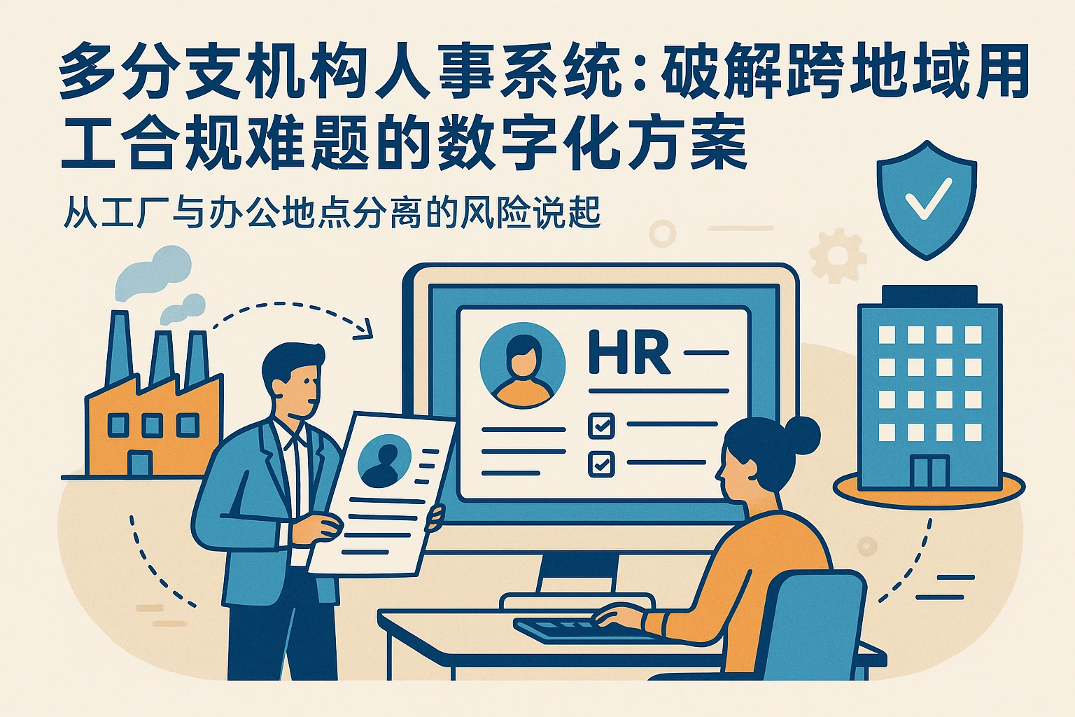 多分支机构人事系统：破解跨地域用工合规难题的数字化方案——从工厂与办公地点分离的风险说起