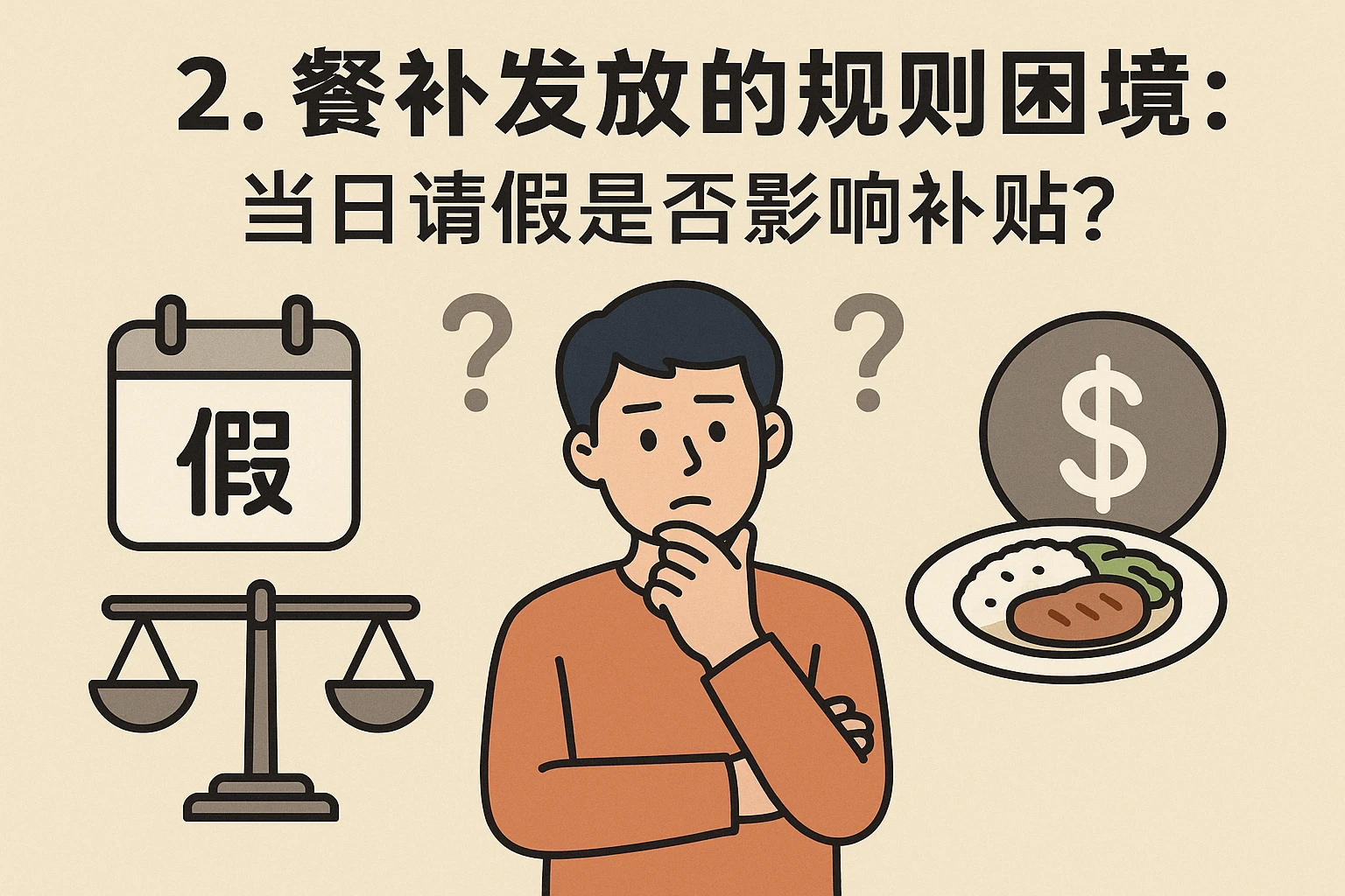 2. 餐补发放的规则困境:当日请假是否影响补贴?
