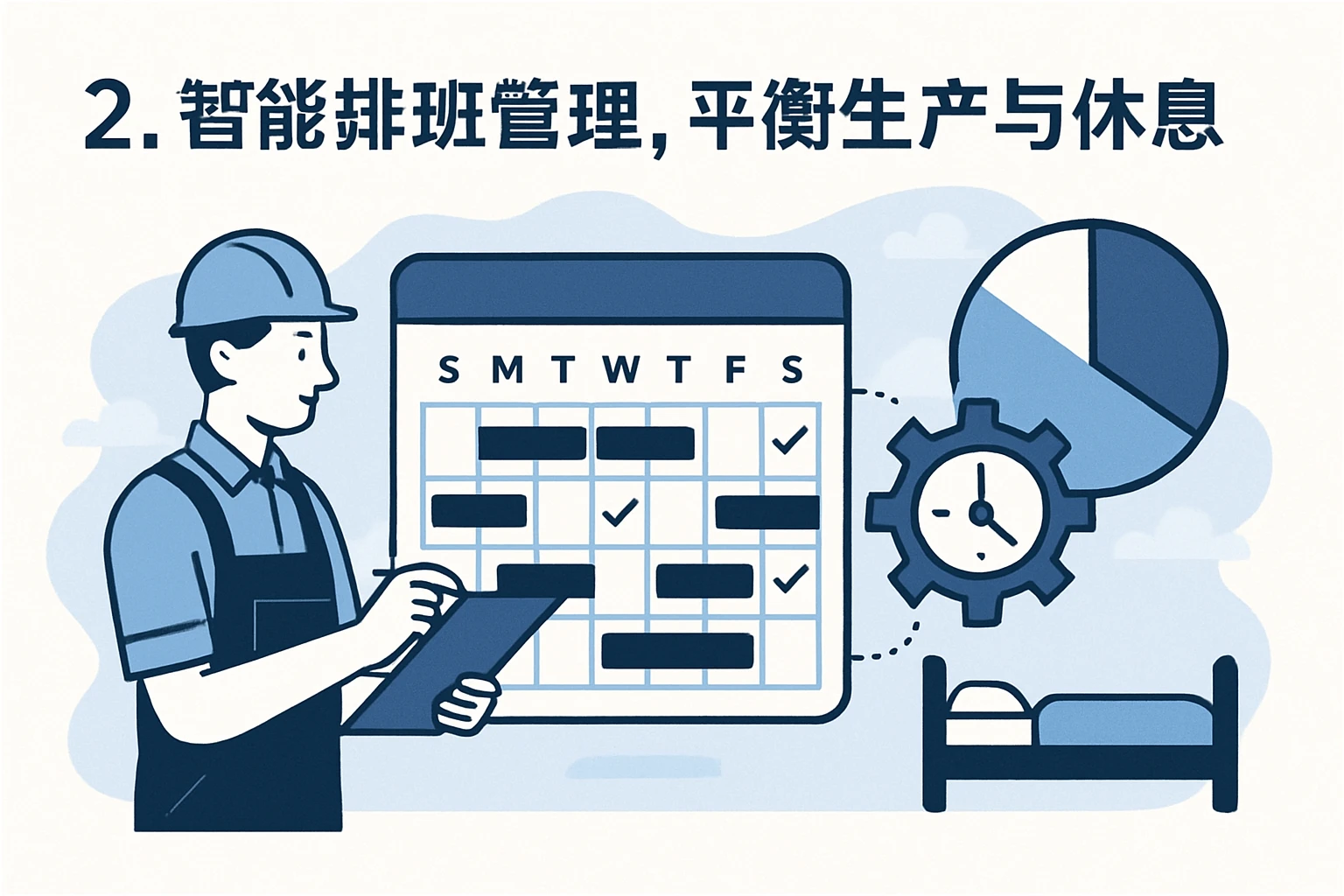 2. 智能排班管理，平衡生产与休息