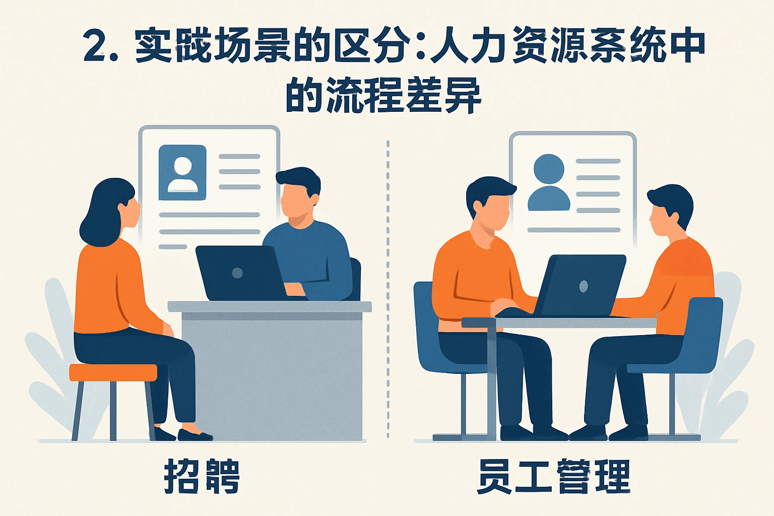 2. 实践场景的区分：人力资源系统中的流程差异
