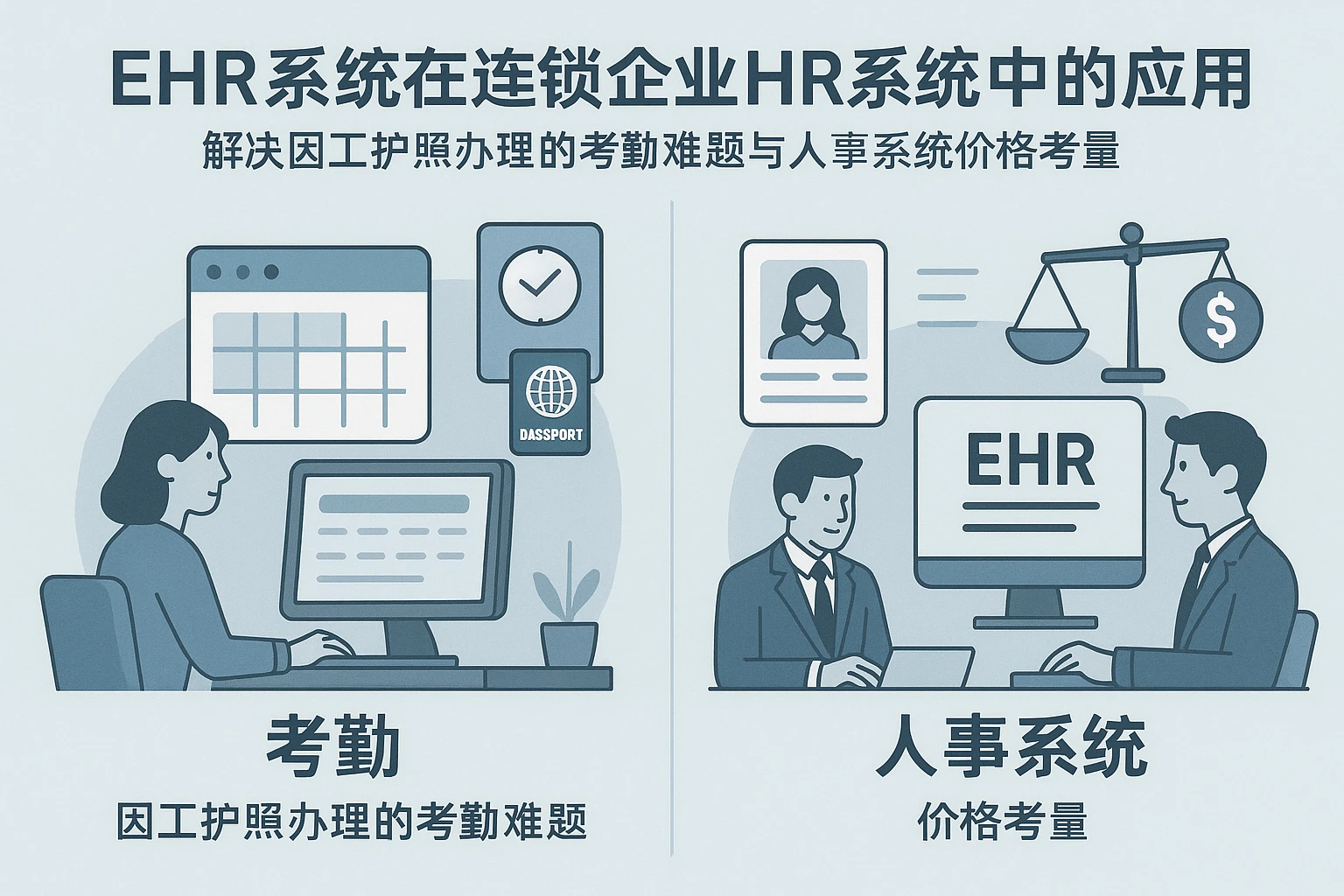 EHR系统在连锁企业HR系统中的应用：解决因工护照办理的考勤难题与人事系统价格考量