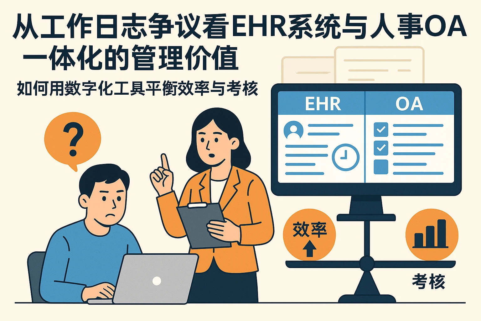 从工作日志争议看EHR系统与人事OA一体化的管理价值——如何用数字化工具平衡效率与考核