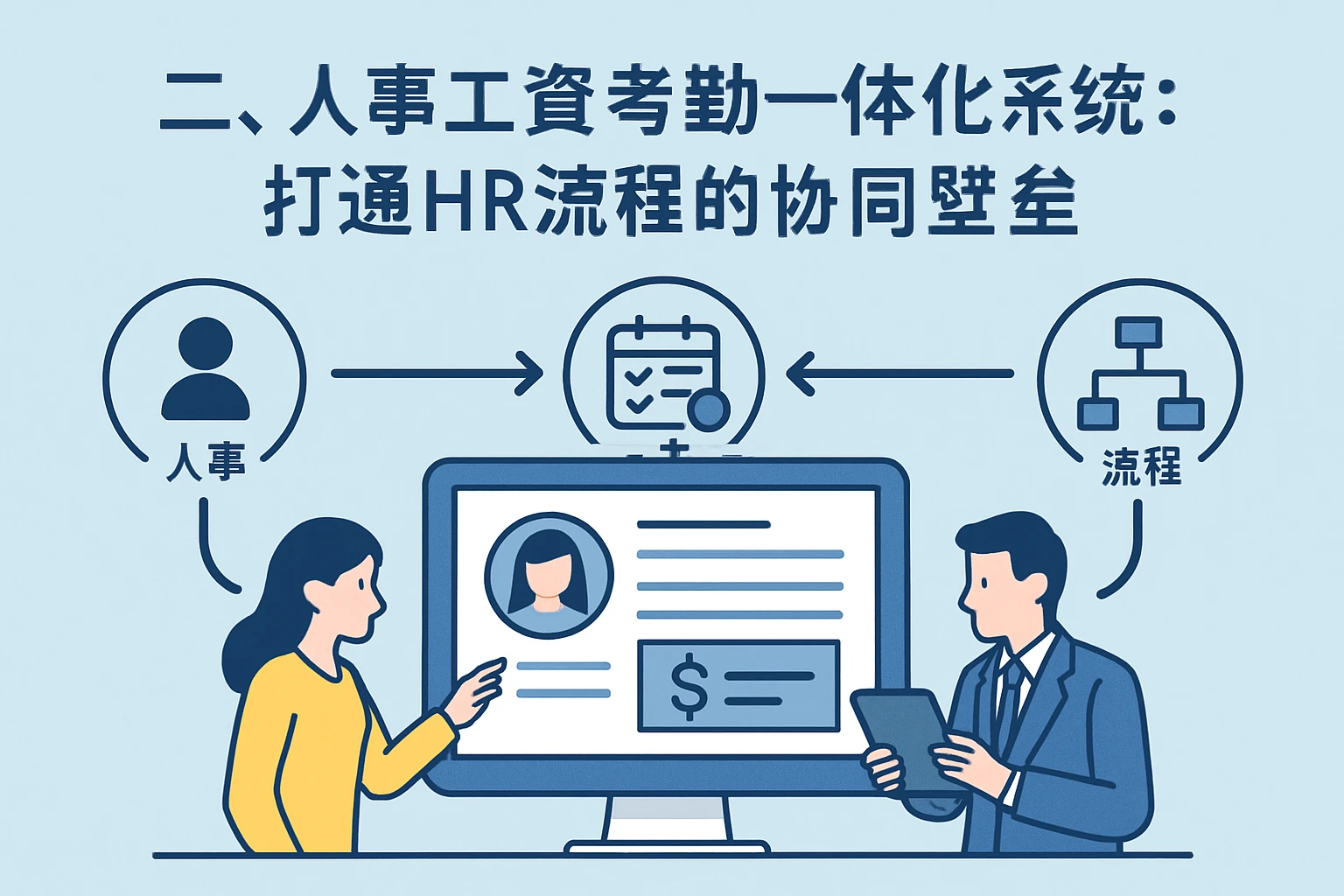 二、人事工资考勤一体化系统：打通HR流程的协同壁垒