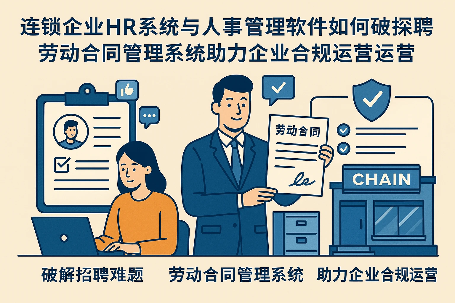 连锁企业HR系统与人事管理软件如何破解招聘难题，劳动合同管理系统助力企业合规运营