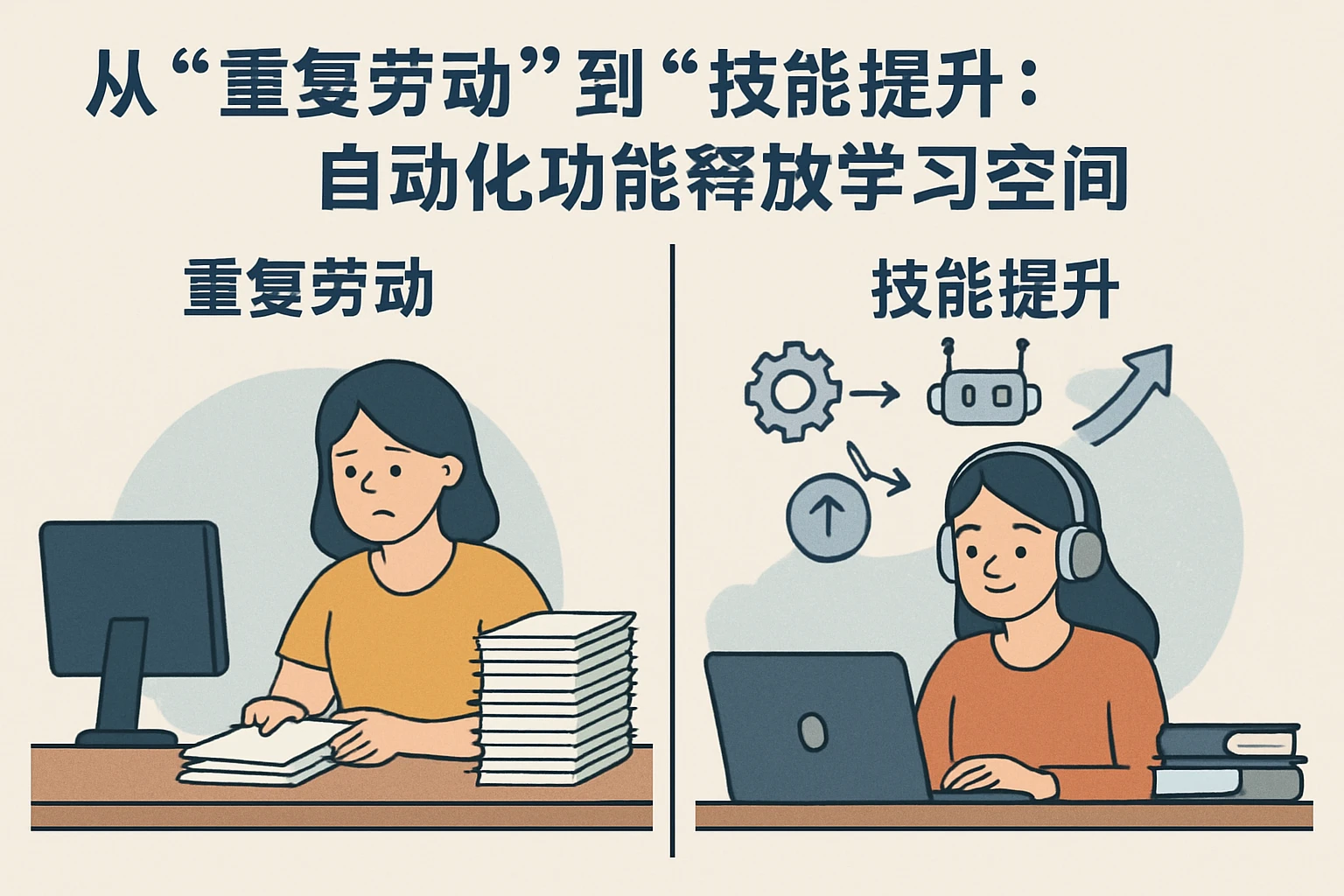 (2)从“重复劳动”到“技能提升”:自动化功能释放学习空间