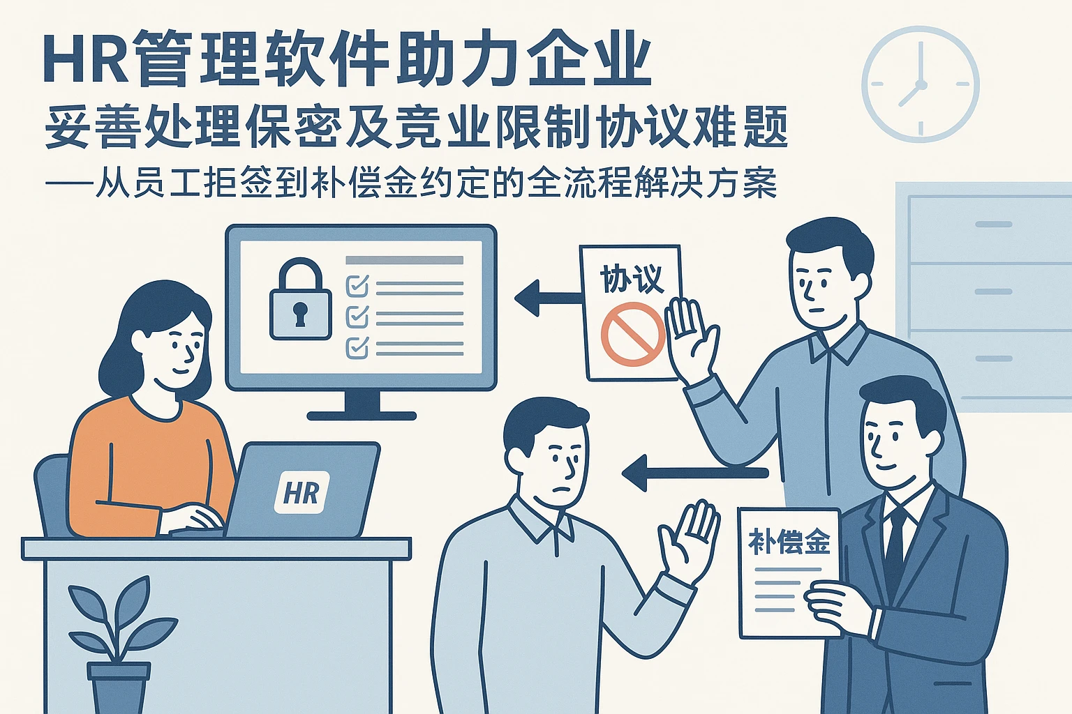 HR管理软件助力企业妥善处理保密及竞业限制协议难题——从员工拒签到补偿金约定的全流程解决方案