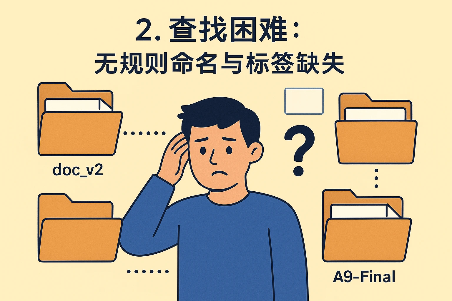 2. 查找困难：无规则命名与标签缺失