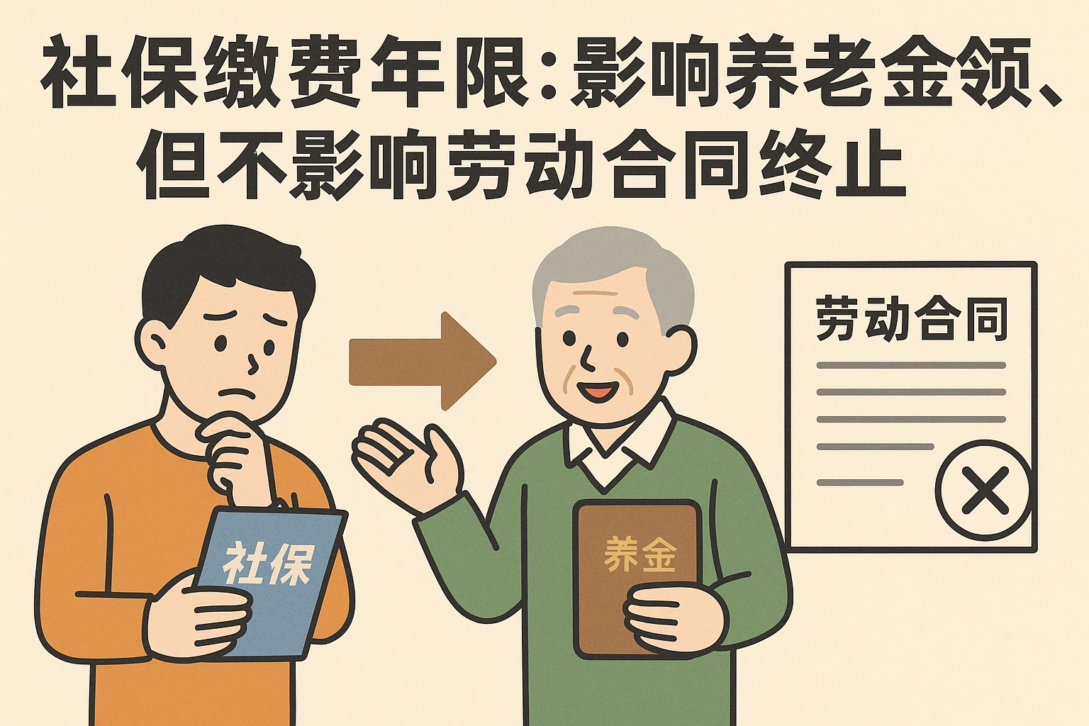 2. 社保缴费年限：影响养老金领取，但不影响劳动合同终止
