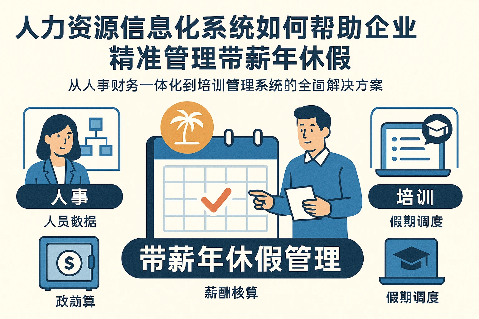 人力资源信息化系统如何帮助企业精准管理带薪年休假：从人事财务一体化到培训管理系统的全面解决方案