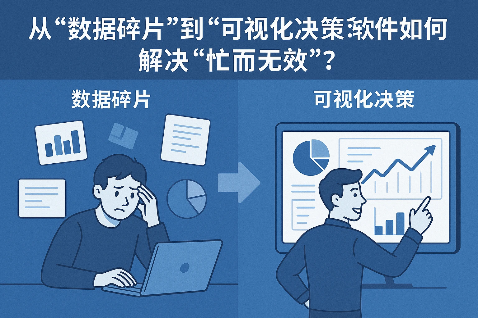 2. 从“数据碎片”到“可视化决策”：软件如何解决“忙而无效”？