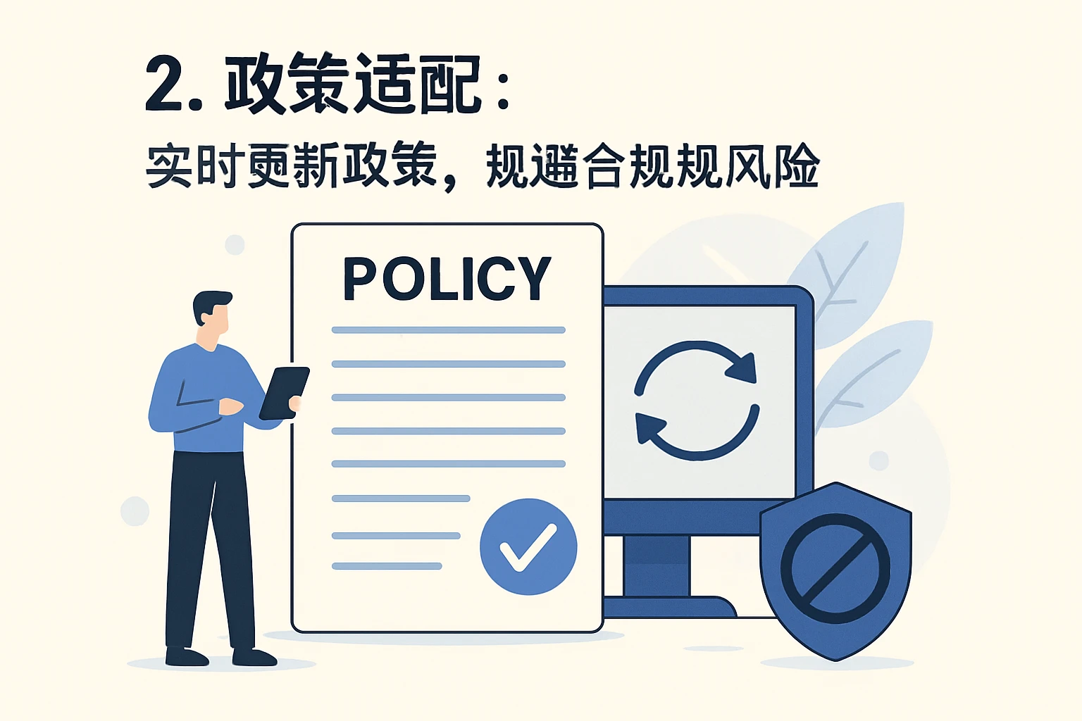 2. 政策适配：实时更新政策，规避合规风险