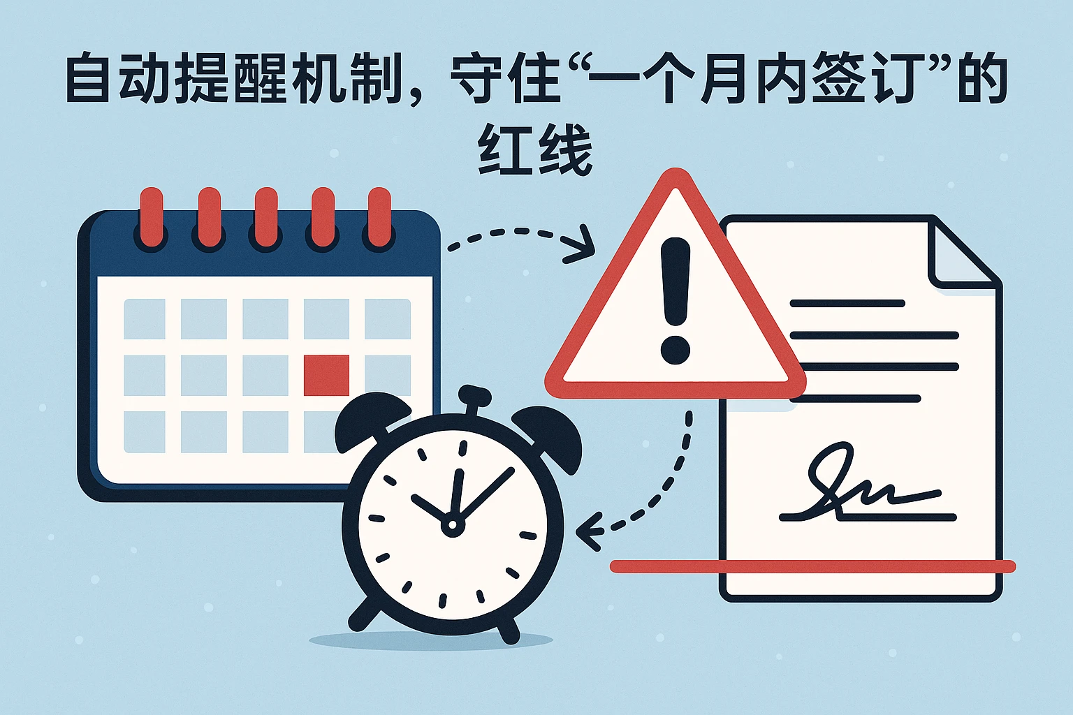 2. 自动提醒机制，守住“一个月内签订”的红线