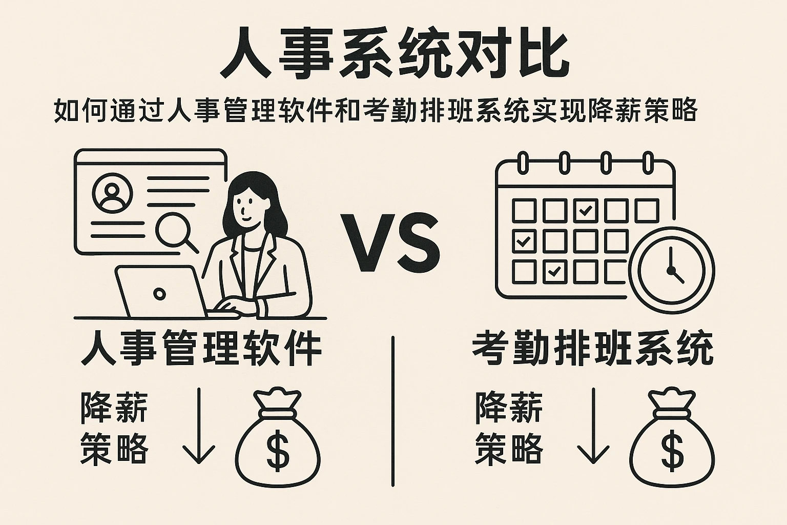 人事系统对比：如何通过人事管理软件和考勤排班系统实现降薪策略