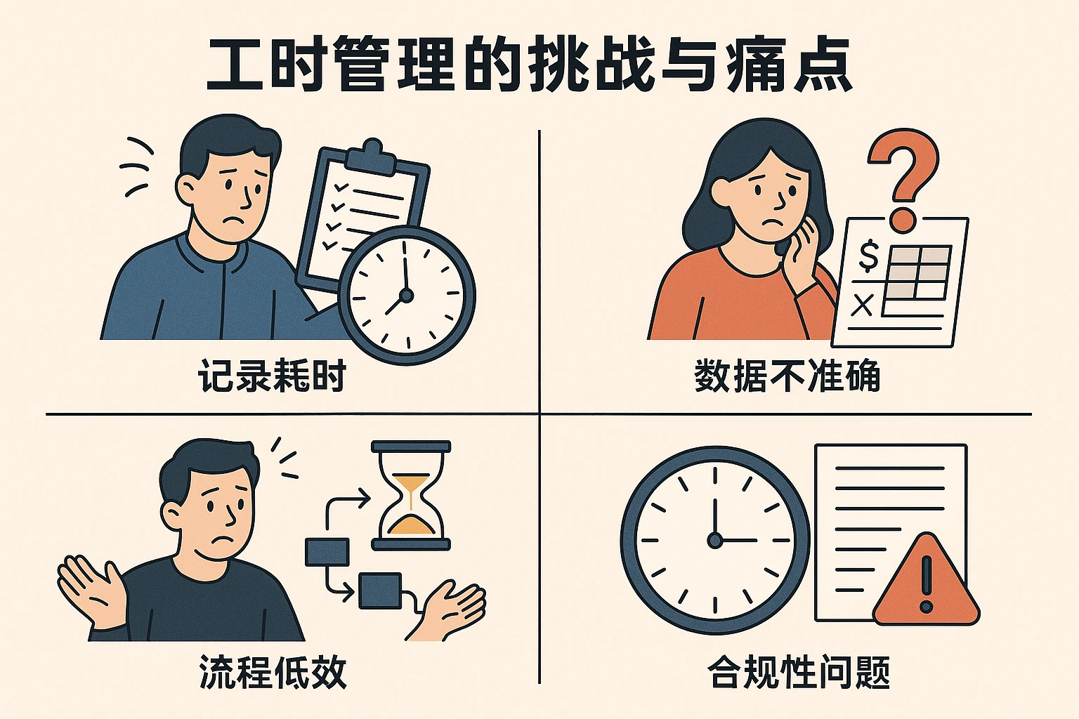 工时管理的挑战与痛点