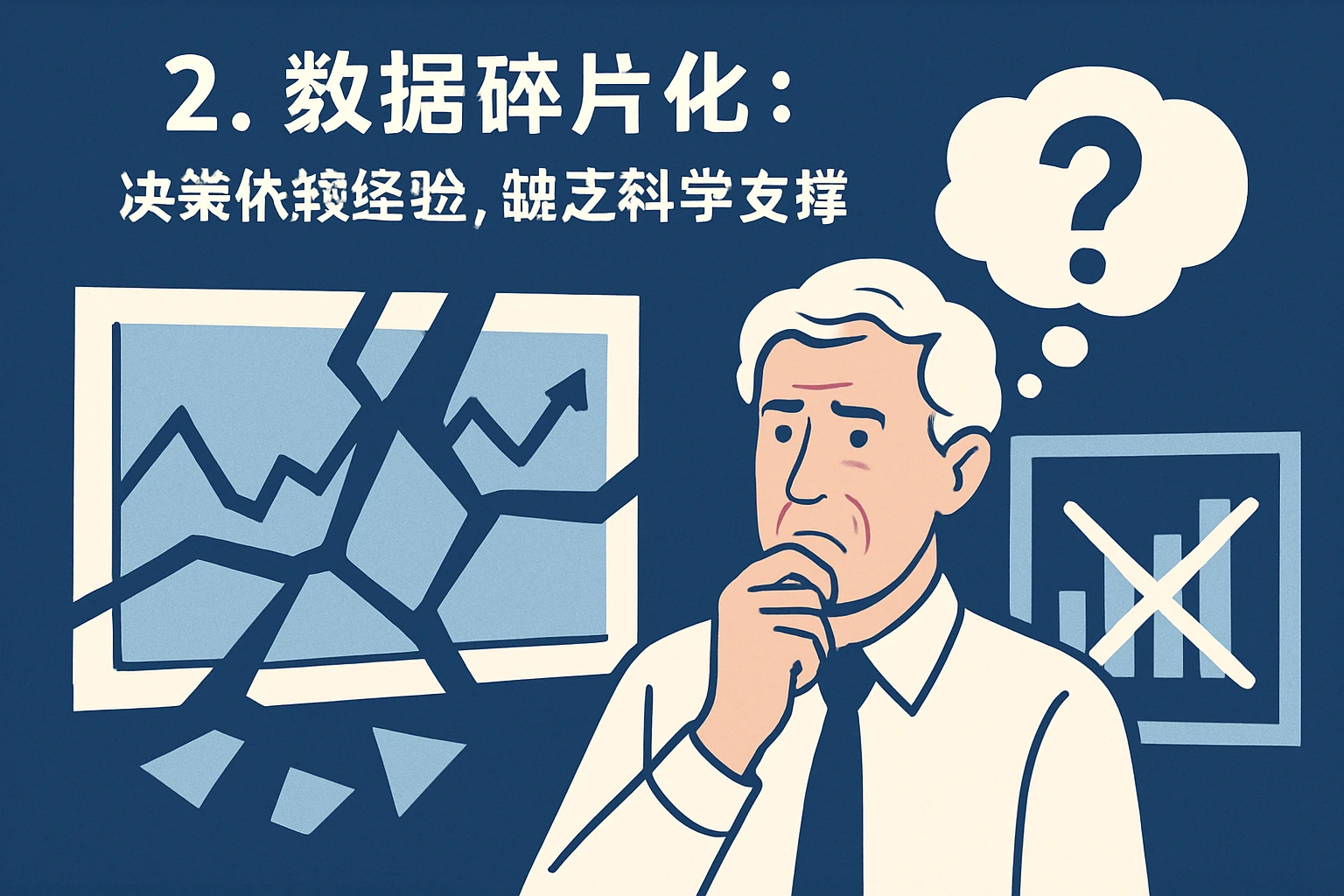 2. 数据碎片化：决策依赖经验，缺乏科学支撑
