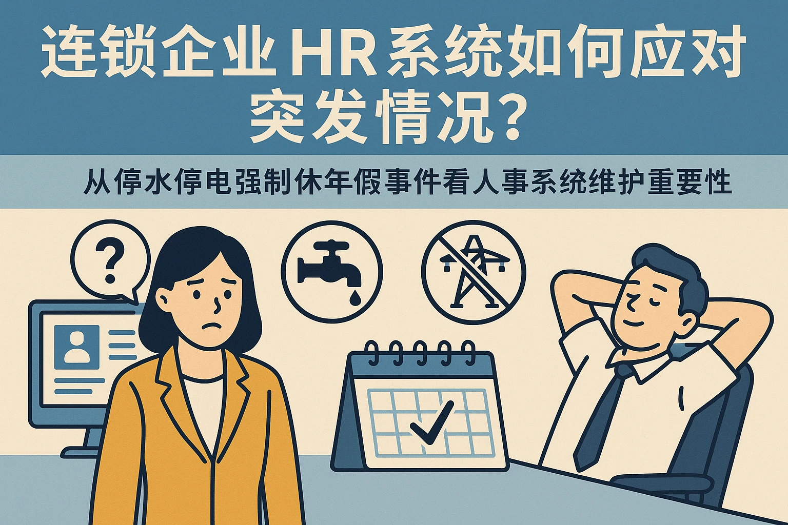 连锁企业HR系统如何应对突发情况？从停水停电强制休年假事件看人事系统维护的重要性