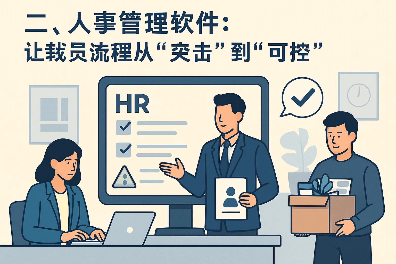 二、人事管理软件:让裁员流程从“突击”到“可控”