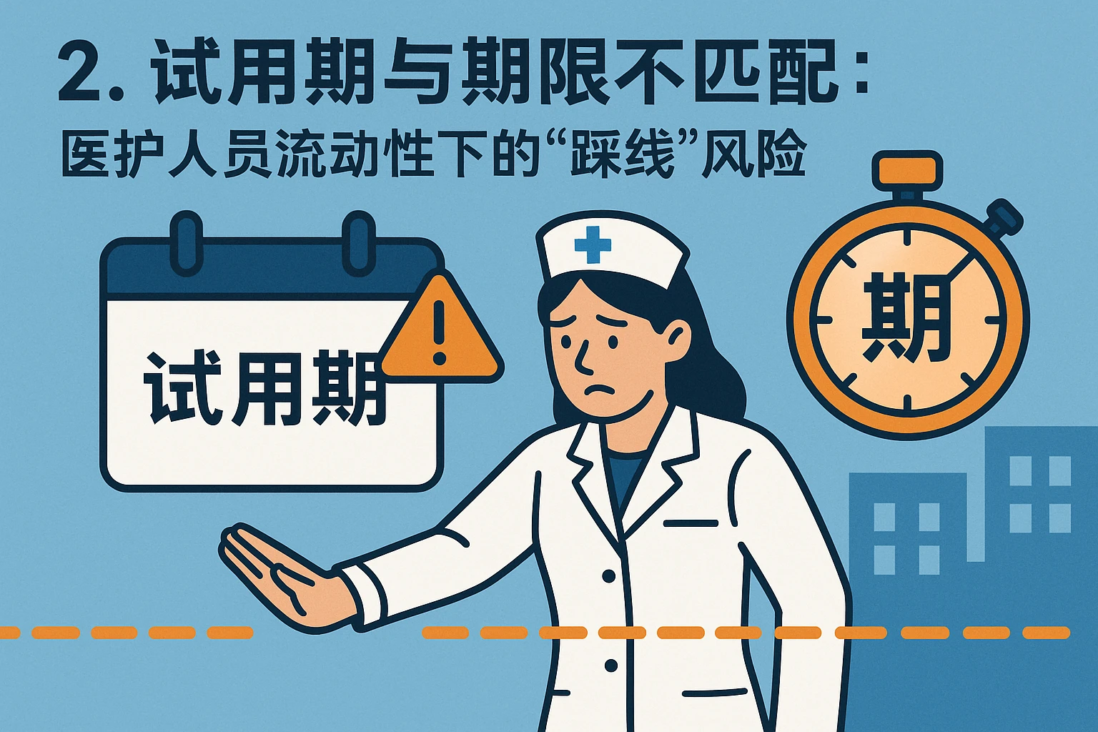 2. 试用期与期限不匹配:医护人员流动性下的“踩线”风险