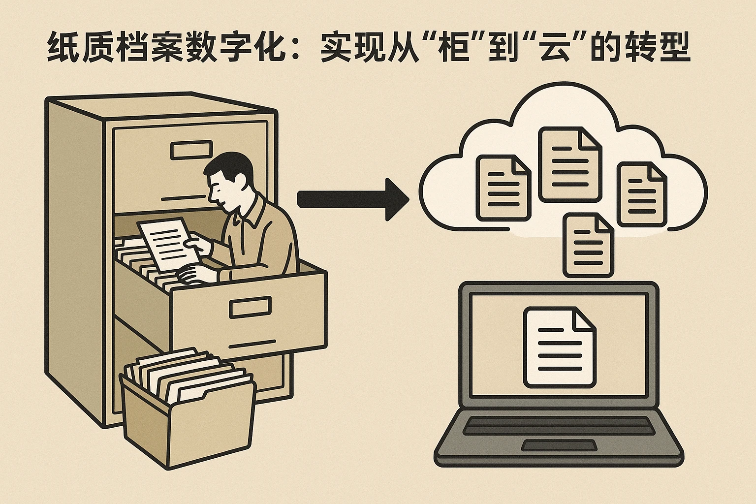 2. 纸质档案数字化：实现从“柜”到“云”的转型