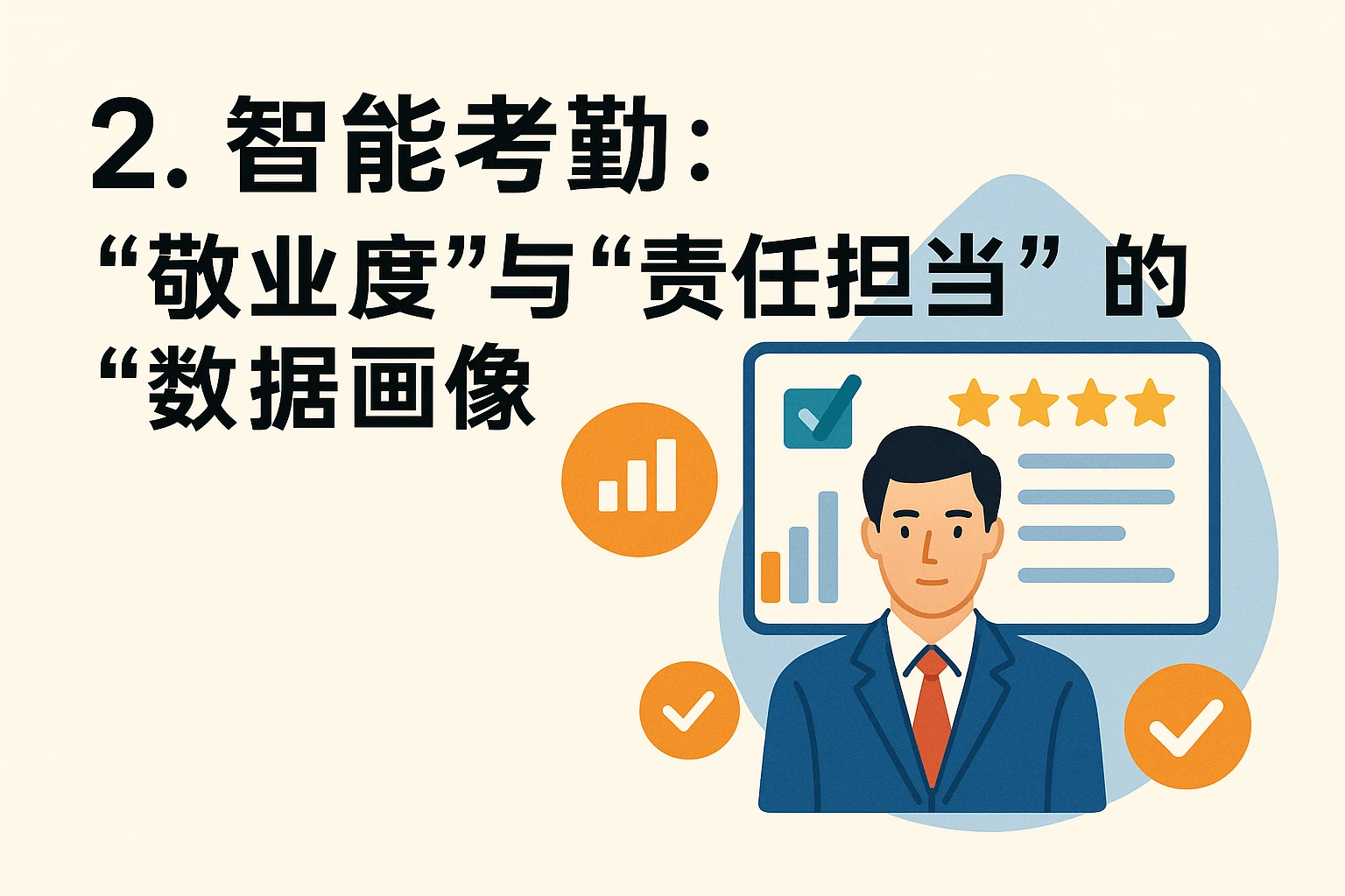 2. 智能考勤:“敬业度”与“责任担当”的“数据画像”