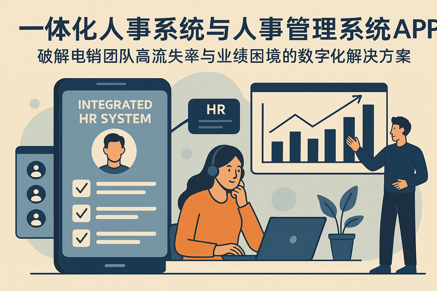 一体化人事系统与人事管理系统APP:破解电销团队高流失率与业绩困境的数字化解决方案