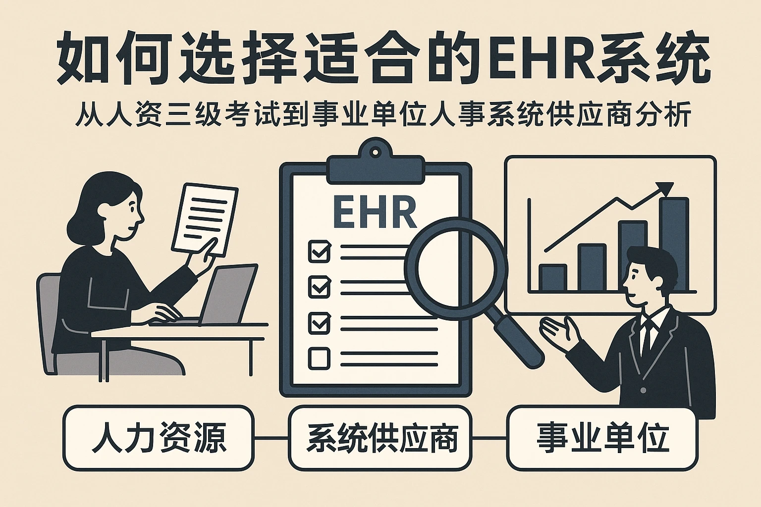 如何选择适合的EHR系统：从人资三级考试到事业单位人事系统供应商分析