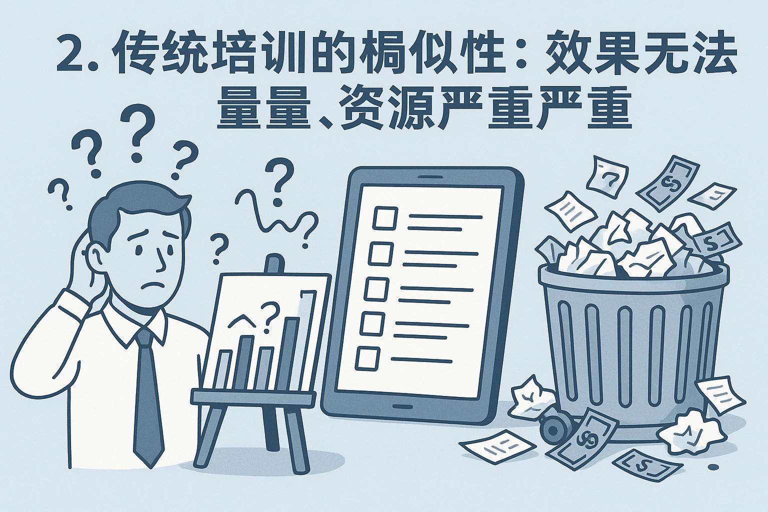 2. 传统培训的模糊性：效果无法衡量，资源浪费严重