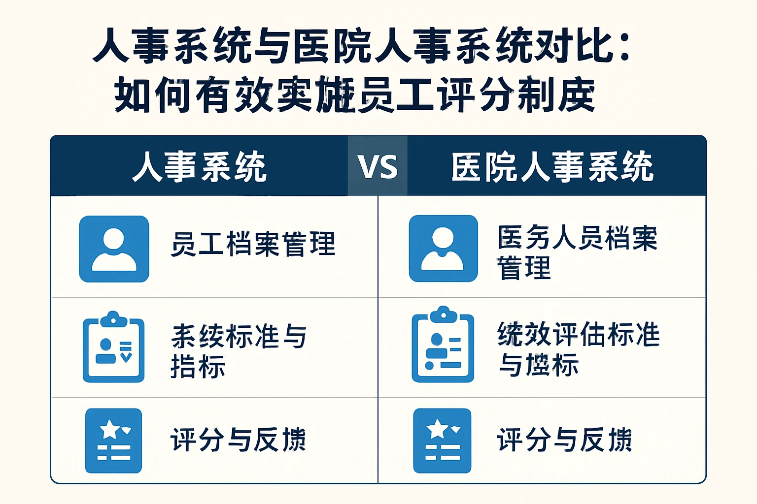 人事系统与医院人事系统对比:如何有效实施员工评分制度