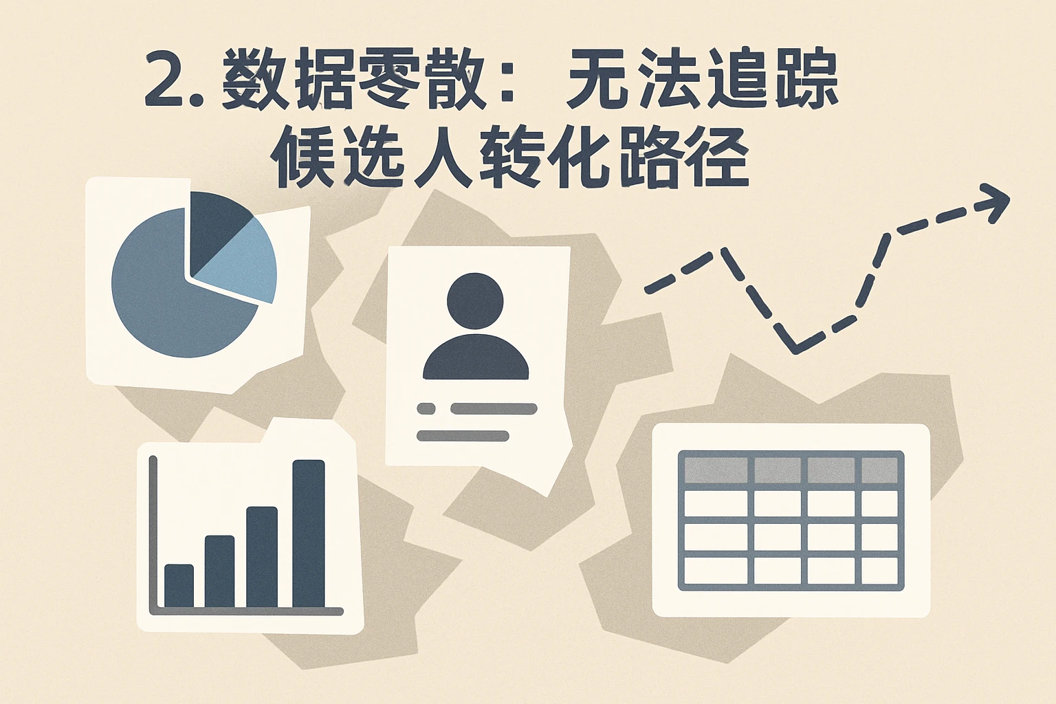 2. 数据零散：无法追踪候选人转化路径