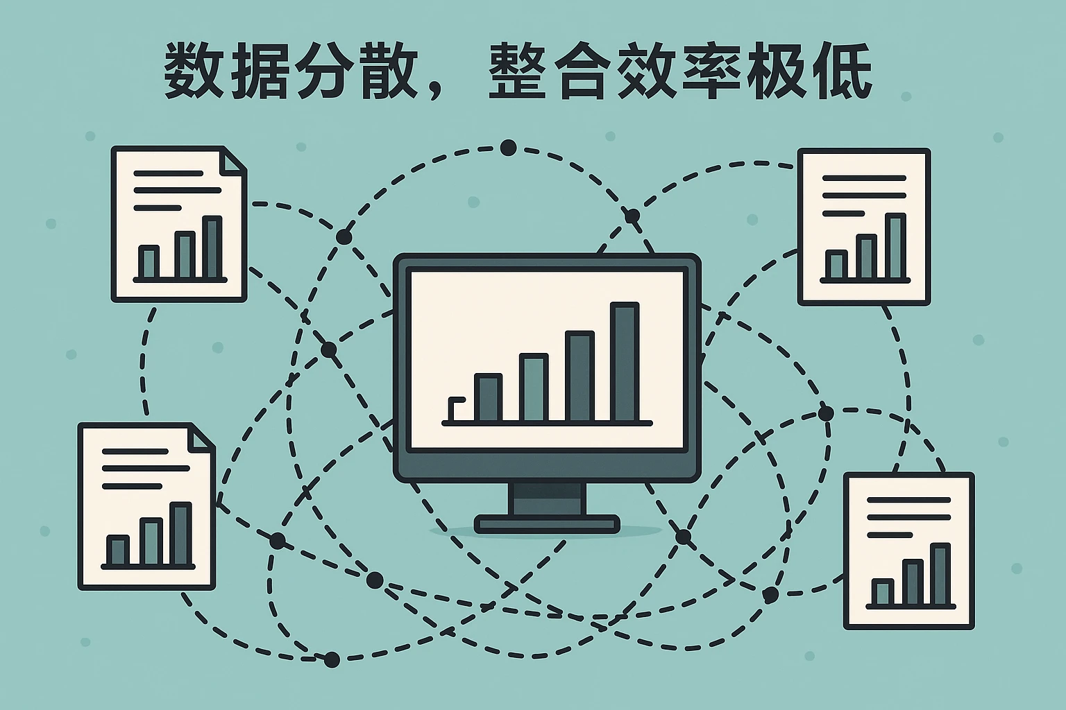 2. 数据分散，整合效率极低