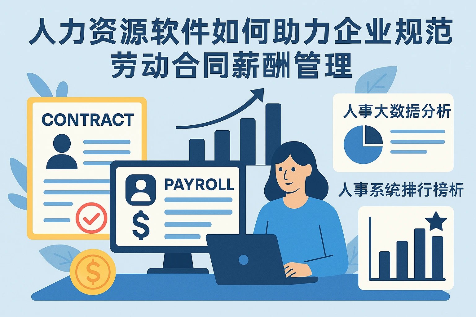 人力资源软件如何助力企业规范劳动合同薪酬管理：人事大数据系统与人事系统排行榜解析