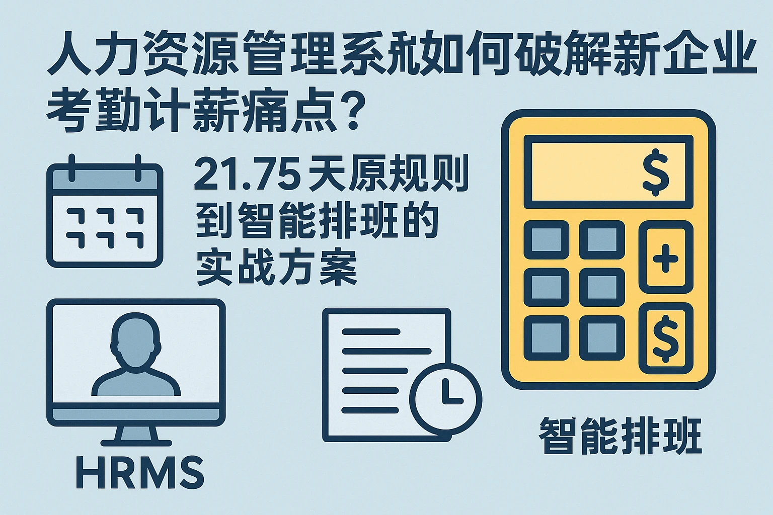 人力资源管理系统如何破解新企业考勤计薪痛点？从21.75天规则到智能排班的实战方案
