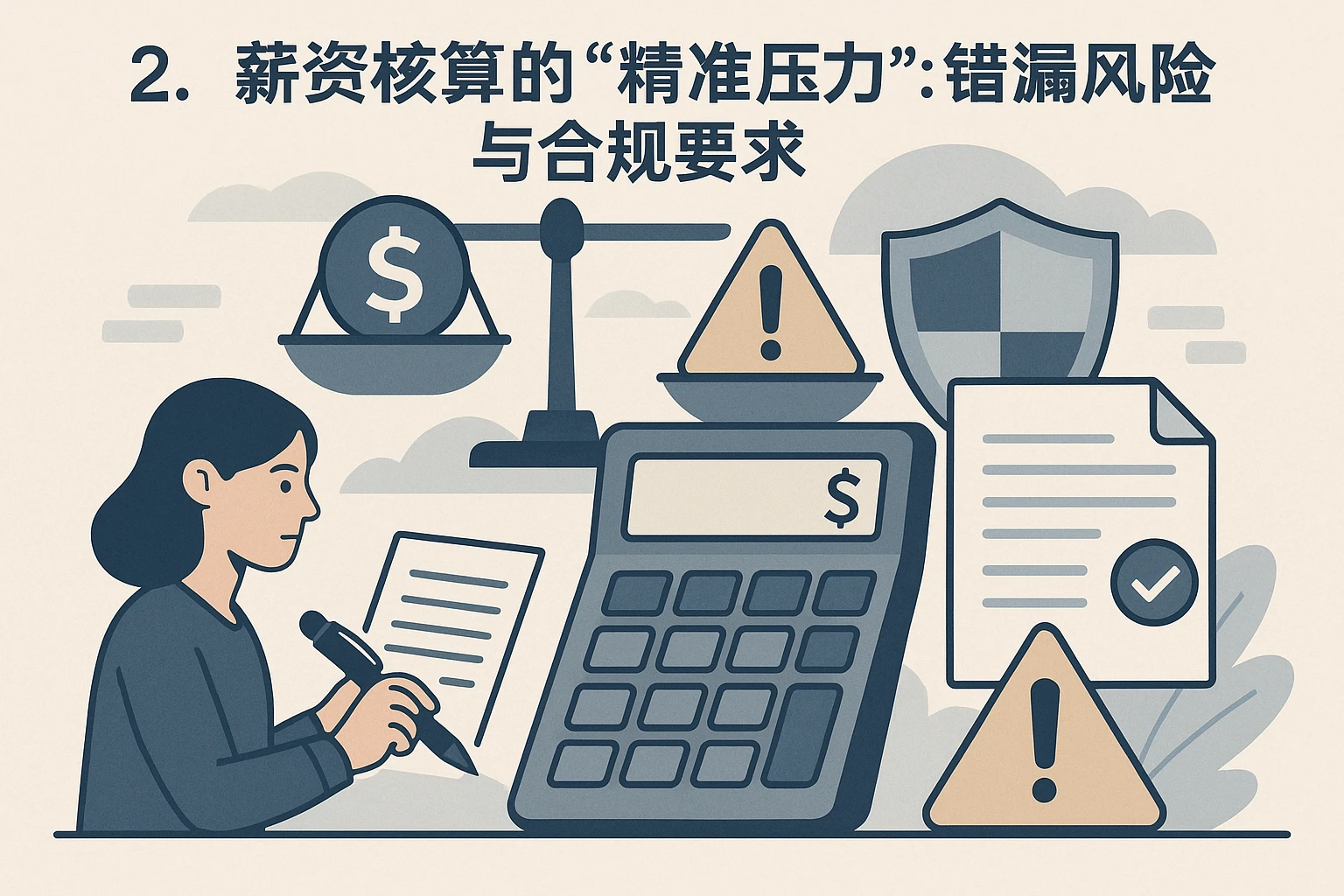 2. 薪资核算的“精准压力”:错漏风险与合规要求