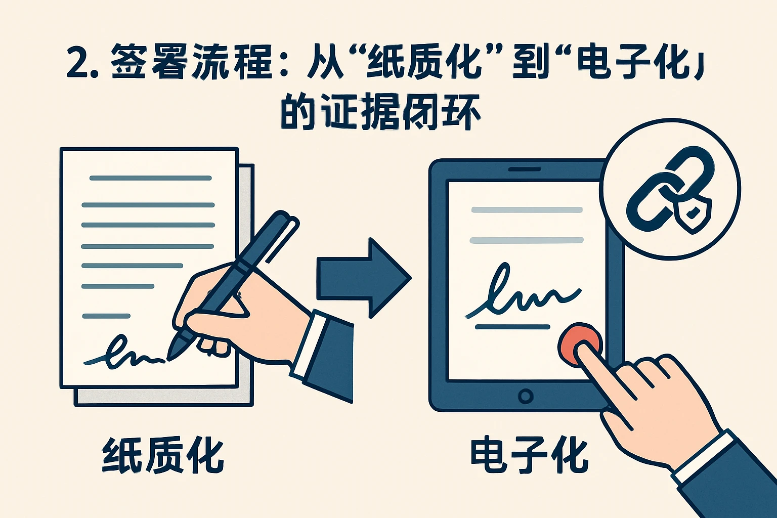 2. 签署流程：从“纸质化”到“电子化”的证据闭环