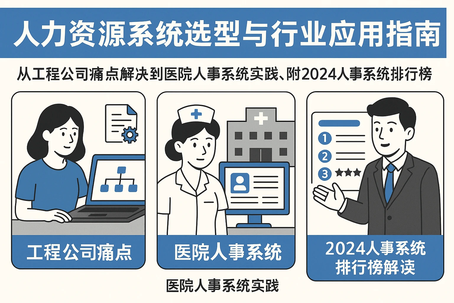 人力资源系统选型与行业应用指南：从工程公司痛点解决到医院人事系统实践，附2024人事系统排行榜解读