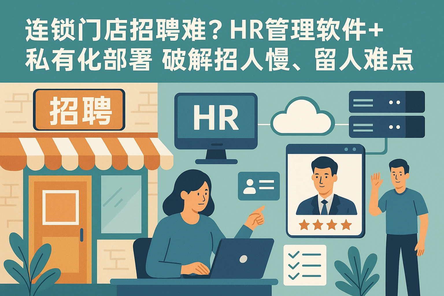 连锁门店招聘难?HR管理软件+私有化部署,破解招人慢、留人难痛点