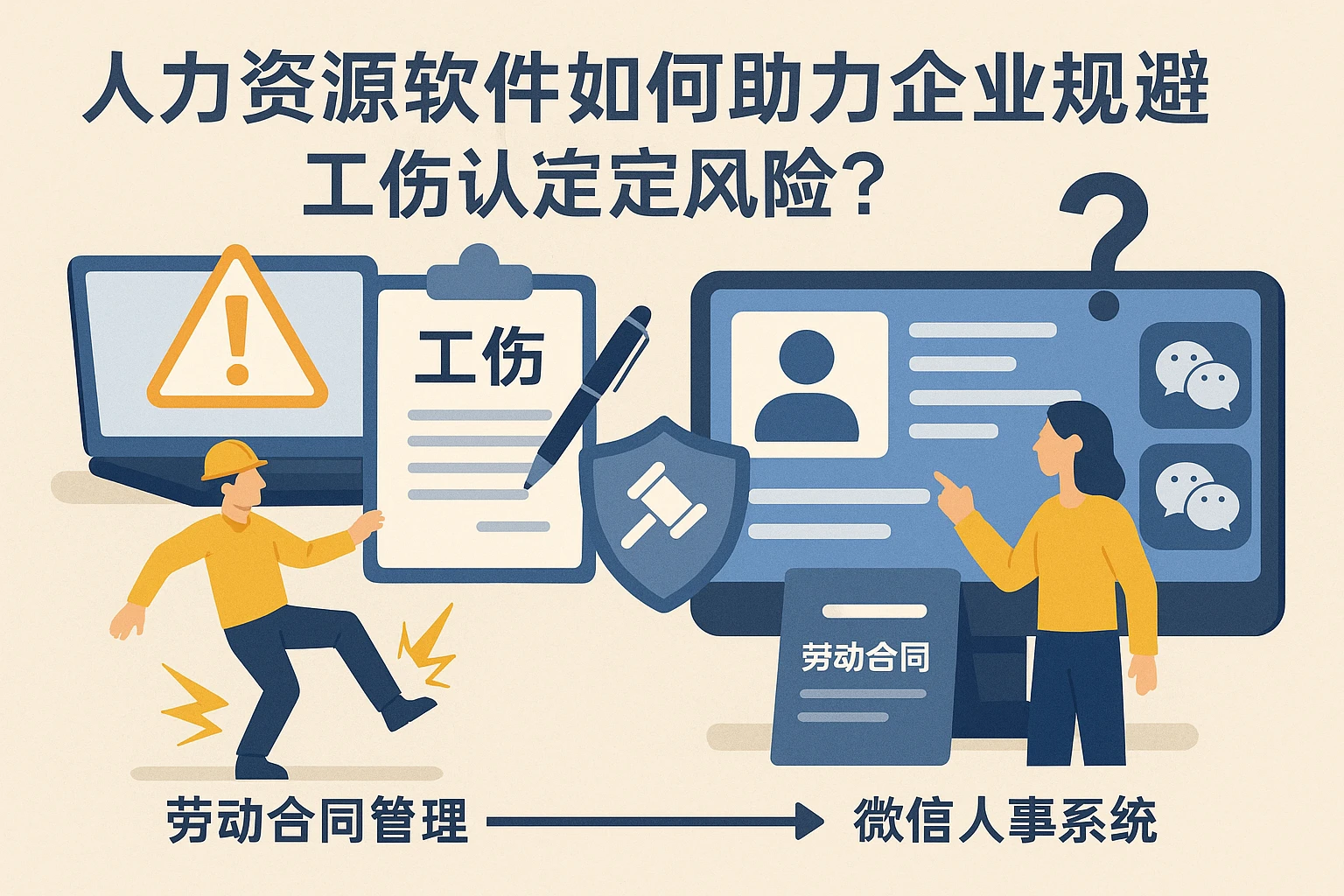 人力资源软件如何助力企业规避工伤认定风险?从劳动合同管理到微信人事系统的全流程解决方案