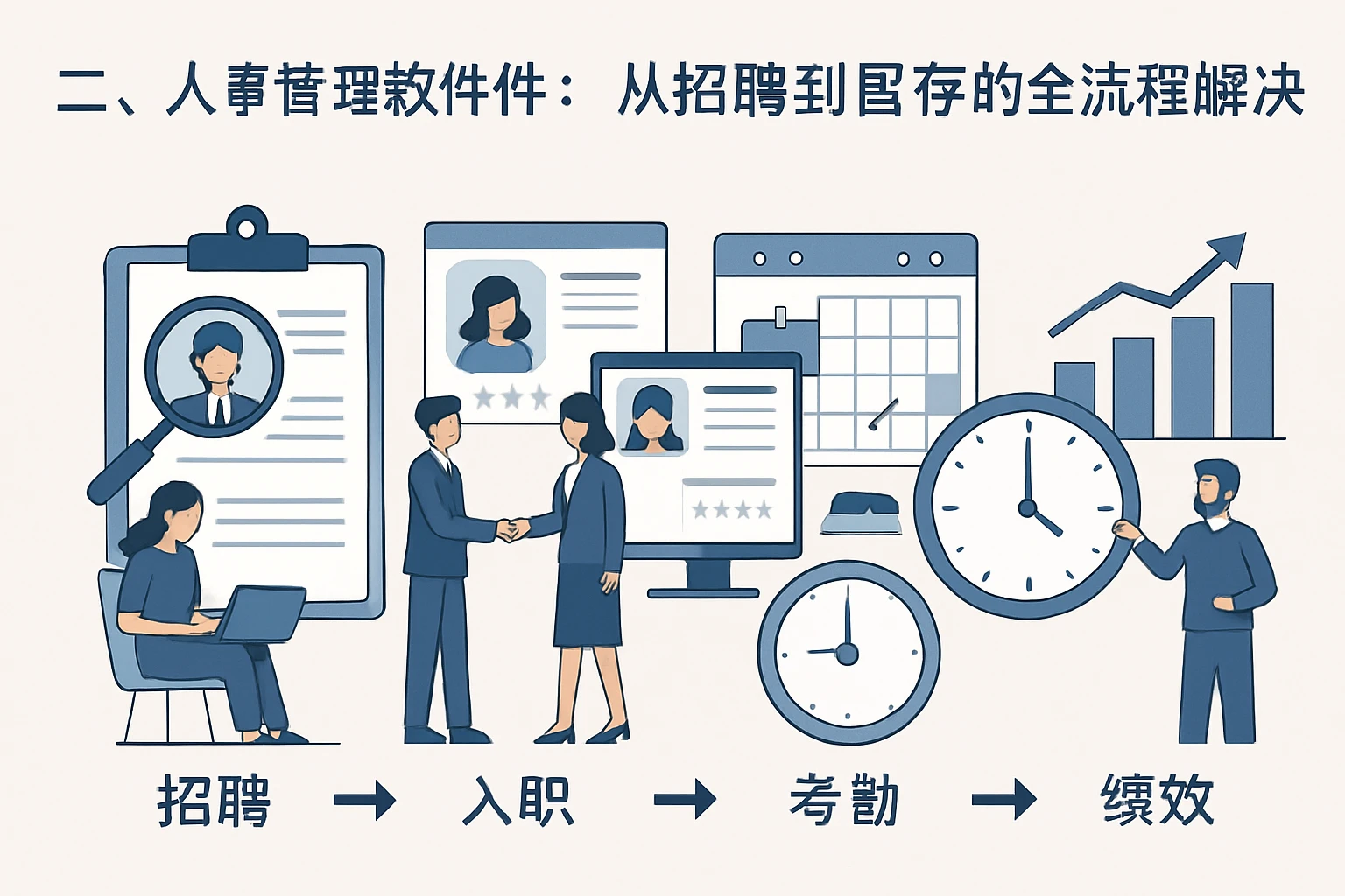 二、人事管理软件:从招聘到留存的全流程解决方案