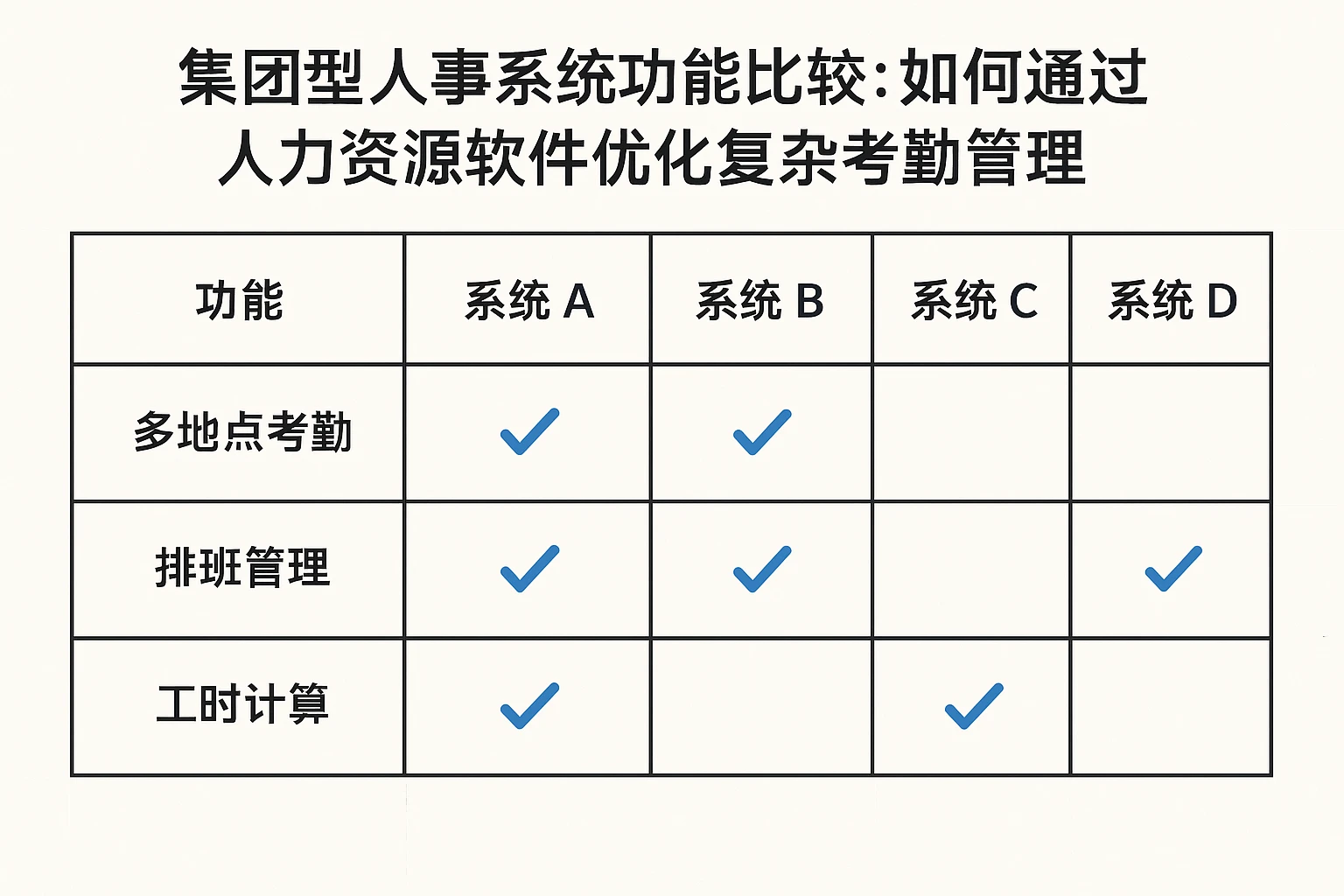 集团型人事系统功能比较:如何通过人力资源软件优化复杂考勤管理