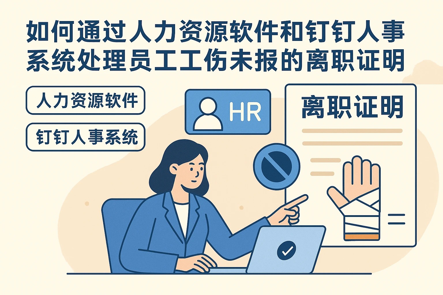 如何通过人力资源软件和钉钉人事系统处理员工工伤未报的离职证明问题